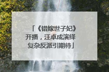 《错嫁世子妃》开播，汪卓成演绎复杂反派引期待
