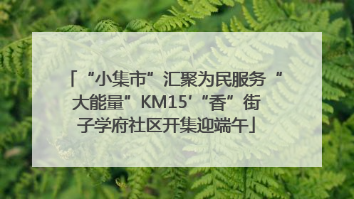“小集市”汇聚为民服务“大能量”KM15′“香”街子学府社区开集迎端午