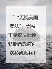 “无视美国宪法” 美民主党议员批评特朗普政府向洛杉矶派兵