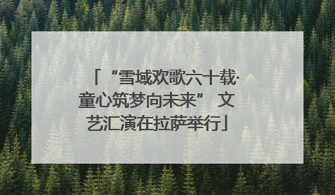 “雪域欢歌六十载·童心筑梦向未来” 文艺汇演在拉萨举行