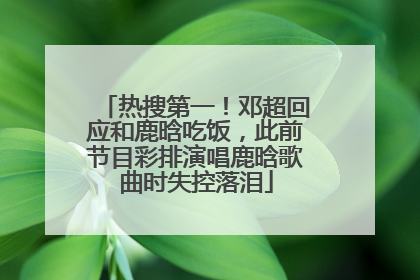 热搜第一！邓超回应和鹿晗吃饭，此前节目彩排演唱鹿晗歌曲时失控落泪