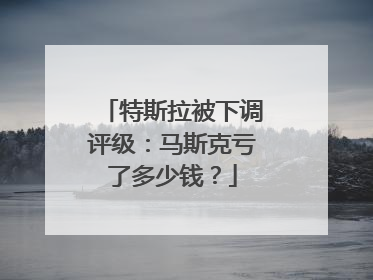 特斯拉被下调评级：马斯克亏了多少钱？