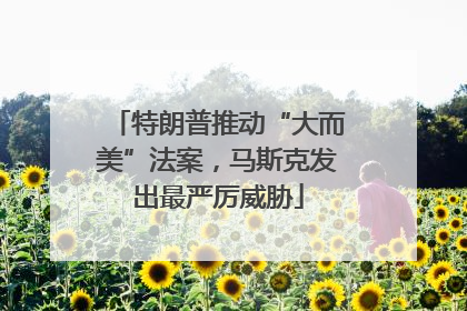 特朗普推动“大而美”法案，马斯克发出最严厉威胁