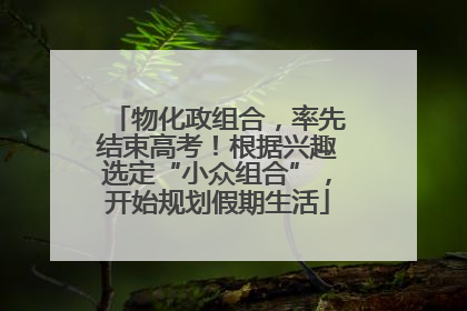 物化政组合，率先结束高考！根据兴趣选定“小众组合”，开始规划假期生活