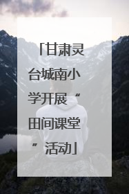 甘肃灵台城南小学开展“田间课堂”活动