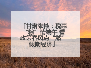 甘肃张掖：税惠“粽”情端午 看政策春风点“燃”假期经济