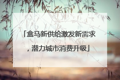 盒马新供给激发新需求，潜力城市消费升级