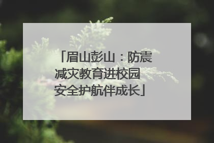 眉山彭山：防震减灾教育进校园 安全护航伴成长