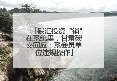碳汇投资“锁”在系统里，甘肃碳交回应：系会员单位违规操作