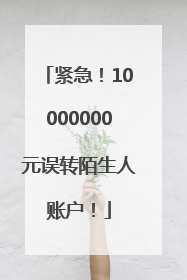 紧急！10000000元误转陌生人账户！