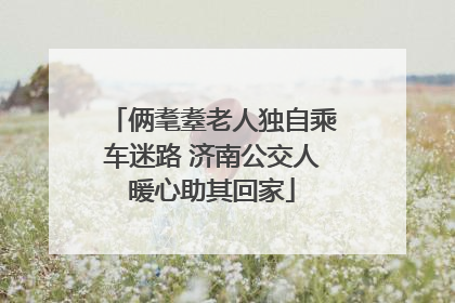 俩耄耋老人独自乘车迷路 济南公交人暖心助其回家