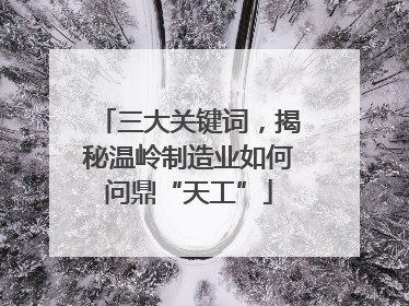 三大关键词，揭秘温岭制造业如何问鼎“天工”