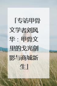 专访甲骨文学者刘风华：甲骨文里的戈光剑影与商城新生