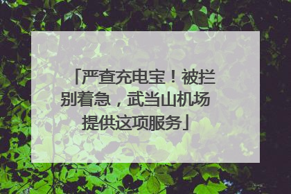 严查充电宝！被拦别着急，武当山机场提供这项服务