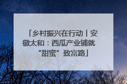 乡村振兴在行动丨安徽太和：西瓜产业铺就“甜蜜”致富路