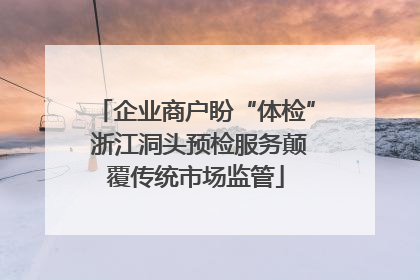 企业商户盼“体检” 浙江洞头预检服务颠覆传统市场监管