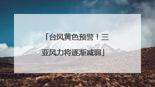 台风黄色预警！三亚风力将逐渐减弱