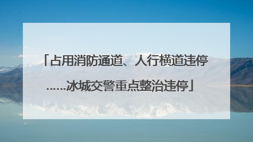 占用消防通道、人行横道违停……冰城交警重点整治违停