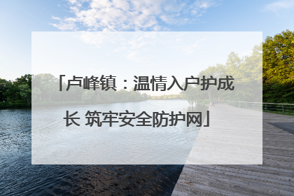 卢峰镇：温情入户护成长 筑牢安全防护网