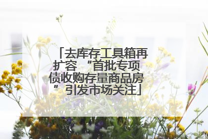 去库存工具箱再扩容 “首批专项债收购存量商品房”引发市场关注