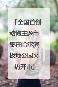 全国首创动物主题市集在哈尔滨极地公园火热开市