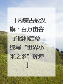 内蒙古敖汉旗：百万亩谷子播种启幕 续写“世界小米之乡”辉煌