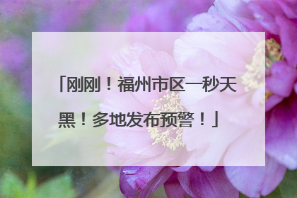 刚刚！福州市区一秒天黑！多地发布预警！