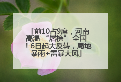 前10占9席，河南高温 “屠榜” 全国！6日起大反转，局地暴雨+雷暴大风