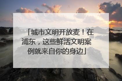 城市文明开放麦！在浦东，这些鲜活文明案例就来自你的身边