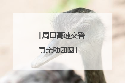 周口高速交警寻亲助团圆