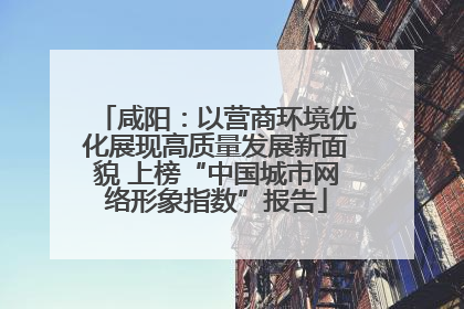 咸阳：以营商环境优化展现高质量发展新面貌 上榜“中国城市网络形象指数”报告