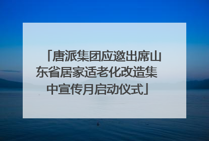 唐派集团应邀出席山东省居家适老化改造集中宣传月启动仪式