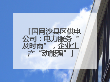 国网沙县区供电公司：电力服务“及时雨”，企业生产“动能强”