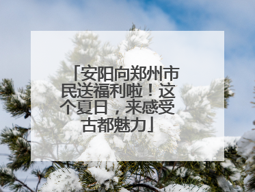 安阳向郑州市民送福利啦！这个夏日，来感受古都魅力