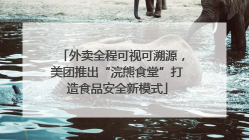 外卖全程可视可溯源，美团推出“浣熊食堂”打造食品安全新模式