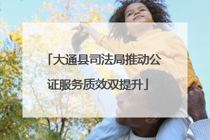 大通县司法局推动公证服务质效双提升