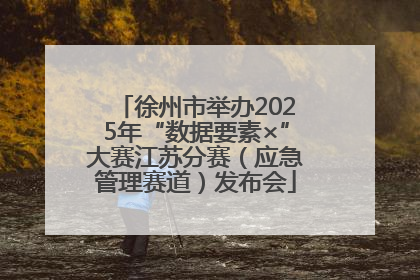 徐州市举办2025年“数据要素×”大赛江苏分赛（应急管理赛道）发布会