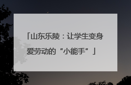 山东乐陵：让学生变身爱劳动的“小能手”