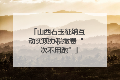 山西右玉征纳互动实现办税缴费“一次不用跑”