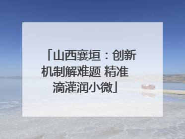 山西襄垣:创新机制解难题 精准滴灌润小微