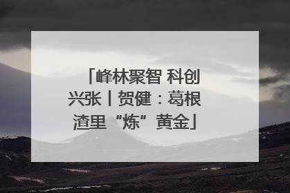 峰林聚智 科创兴张丨贺健：葛根渣里“炼”黄金