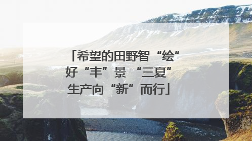 希望的田野智“绘”好“丰”景 “三夏”生产向“新”而行