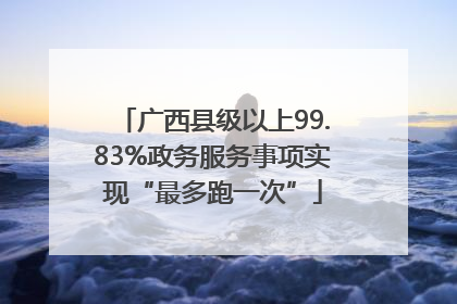 广西县级以上99.83%政务服务事项实现“最多跑一次”