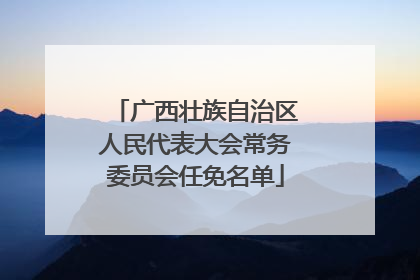 广西壮族自治区人民代表大会常务委员会任免名单