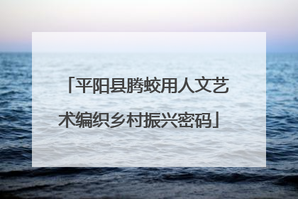 平阳县腾蛟用人文艺术编织乡村振兴密码