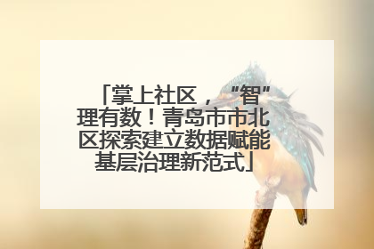 掌上社区，“智”理有数！青岛市市北区探索建立数据赋能基层治理新范式
