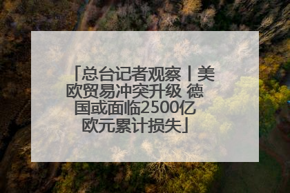 总台记者观察丨美欧贸易冲突升级 德国或面临2500亿欧元累计损失