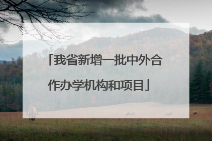 我省新增一批中外合作办学机构和项目