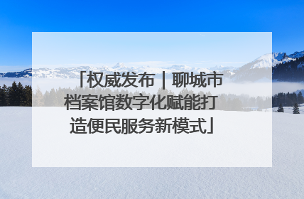 权威发布｜聊城市档案馆数字化赋能打造便民服务新模式