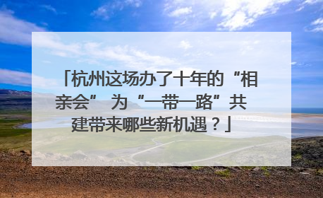 杭州这场办了十年的“相亲会” 为“一带一路”共建带来哪些新机遇？